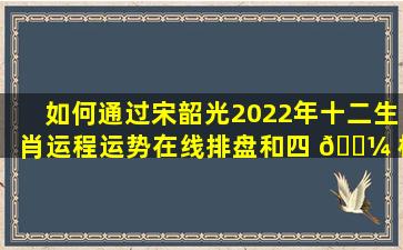 如何通过宋韶光2022年十二生肖运程运势在线排盘和四 🐼 柱八 🌹 字命盘查询来了解自己的命运
